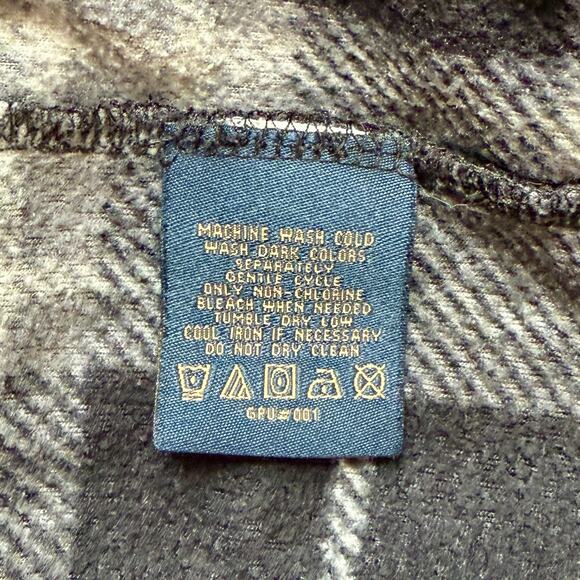 Freedom Foundry Men’s Black White Plaid Flannel Long Sleeve Button Up Shirt L - Picture 5 of 5